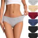 dmuveo Womens Underwear Cotton Soft Hipster Full Coverage Ladies Stretch Panties (Regular & Plus Size) (S)