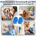 Augwind 6PCS Pet Grooming Kit for Dogs, Cats and Horses | Dog Washing Gloves | Cleanroom Gloves | Dog Bath Brush | Dog Bath Gloves | Dog Shampoo Brush | Dog Bath Supplies (Navy Blue)