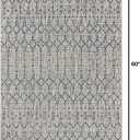 JONATHAN Y Moroccan Geometric Indoor Outdoor Area Rug 3X5 Light Gray/Navy, Ourika Textured Weave for Backyard, Patio, Porch, Easy-Cleaning, High Traffic, Pet-Friendly, Non-Shedding (SMB108A-3)