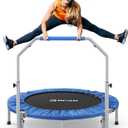 BCAN SP2 40/48" Foldable Mini Trampoline Max Load 330lbs/440lbs, Fitness Rebounder with Adjustable Foam Handle, Exercise Trampoline for Adults Indoor/Garden Workout | FED Fitness