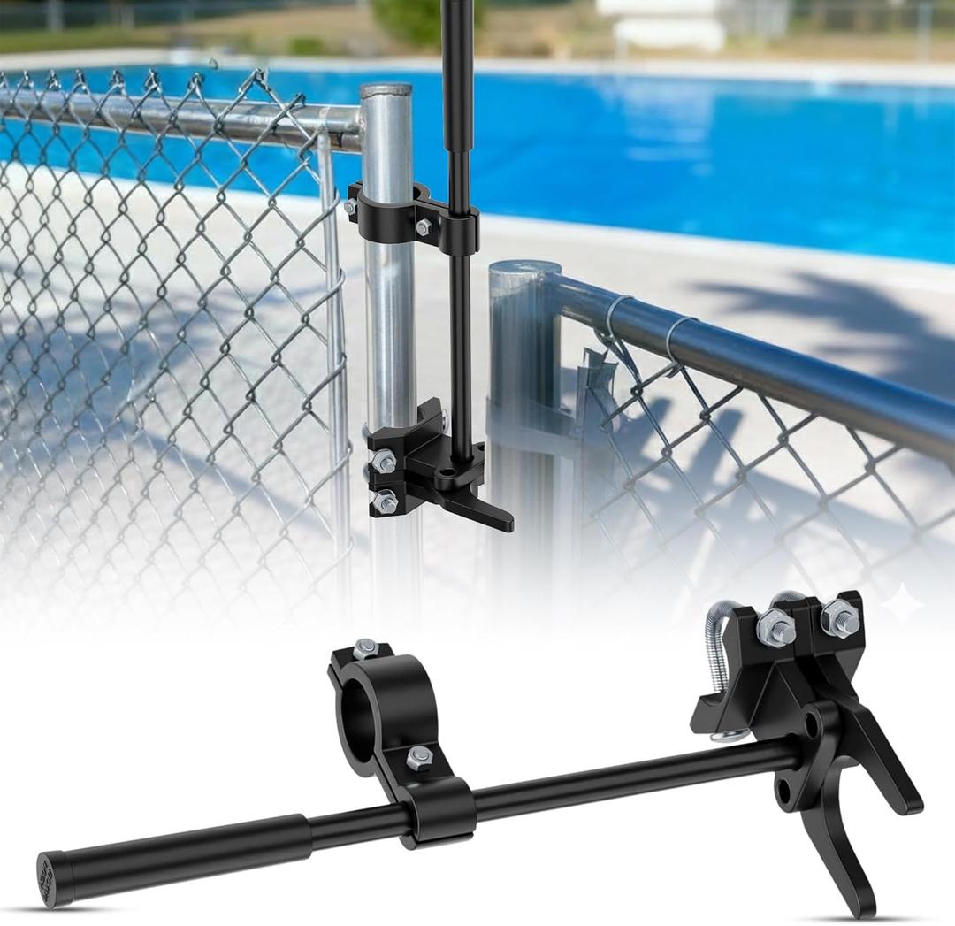 Chain Link Fence Gate Latch, Pool Gate Latch, Pool Gate Lock Child Proof Gate Latch, Child Proof Chain Link Gate Latch ONLY Fits 1-3/8" Gate Frame x 1-7/8" Gate Post (Not for 1-5/8" Gate Frame)