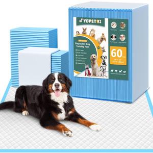 YOPETKI 60 Count Extra Large Dog Pee Pads 28" x 34", Super Absorbent X-Large Puppy Pads Disposable Dogs Training Pads, Quick Drying Leak-Proof Dog Potty Pads for Doggies Puppies