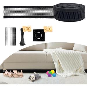 Under Couch Blocker, 1.96''x39.3ft Under Bed Blocker for Pets, Toy Blockers for Under Furniture with 30 Zip Ties, Couch Accessories