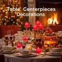 LANKER 24 Pack Flameless Led Tea Lights Candles, Flickering Red Battery Operated Electronic Fake Candles, Decorations for Wedding, Party, Christmas, Halloween (Red)