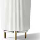 20.3" Planter Stand for Outdoor, Plastic Striped Flower Pots, Plastic Striped Planter Stand with 3 Holder, Flower Pots Stand for Porch Decor, Indoor/Outdoor Patio Planters, Balcony, White