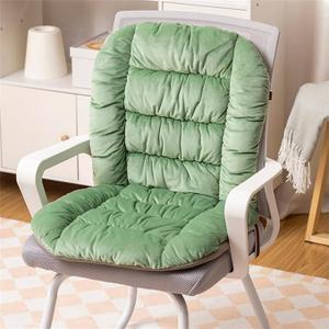 Plush Chair Pad with Ties Rocking Chair Cushion Soft Seat Pad for Dorm Desk Chair (Green)
