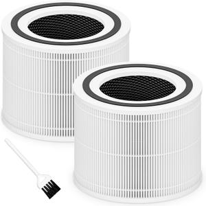 Core 300 Replacement Filter for LEVOIT Core 300 Core 300S Core 300-P Core 300S-P Air Purifier, 3-in-1 High Efficiency and Activated Carbon, Compared to Part # Core 300-RF, 2 Pack, White