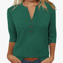 JomeDesign Womens Tops 3/4 Sleeve V Neck Shirts Dressy Casual Tunic Blouses Summer Tees, M