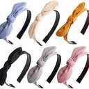 ACO-UINT 6 Pack Knotted Bow Headbands for Women and Girls - Cute Hair Accessories with Thin Knots, Suitable for Kids 8-12