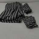 JELLYMONI 100% Natural Cotton 3pcs Striped Duvet Cover Sets, Dark Grey with White Stripes Pattern Printed Comforter Cover, with Zipper Closure & Corner Ties(Queen Size) (0606)