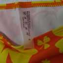 Floerns Women's Tankinis 2 Piece Floral Print Halter Tie Back Crop Top and Bottoms Bikini Set (Orange and Yellow, S)