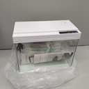 Fish Tank 2.4 Gallon Aquarium Kit with Humidifier 7-Color Auto-Looping 3 in 1 Quiet Pump with Filteration & Oxygenation & Circulation, Temperature Display, HD Glass (White)