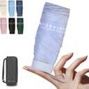 Compact Mini Windproof Travel Umbrella-UPF 50+ Sun & Rain Protection, Small Folding Design Fits in Pocket or Purse, Lightweight Portable with Case for Women, Men & Kids