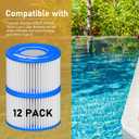 Type Hot Tub Spa Filter Replacement Compatible with Lay-Z-Spa, Coleman SaluSpa 90352E 58323, Inflatable Hot Tub, Swimming Pool Pump Filter Type Cartridge, 12 Pack