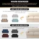 PrinceDeco T Cushion Loveseat Slipcover 3 Pieces Sofa Covers for T Cushion Sofa Stretch Slip Covers for 2 Cushion Couch with 2 Individual T Shape Seat Covers Width Up to 76"- Washable, Natural