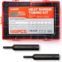 Dowire Heat Shrink Tubing Kit - 3:1 Ratio - Adhesive Lined - Wire Shrink Wrap Tubing - Waterproof Marine Grade Shrink Tube - 180 PCS - Black