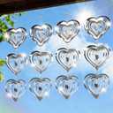 Bird Deterrents for Outside, 12 Discs Stainless Steel 3D Wind Spinners Garden Decor, 4 Sets Reflective Bird Scare Devices to Keep Woodpeckers, Pigeons Away from Patio, Balcony, Porch, Deck