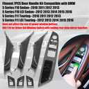 Jaronx Compatible with BMW Door Handle Covers Snap-on/Sticky-on 5 Series 520 525 528 530 535 F10/F11 2010-2016,7PCS Driver Side Window Switch Panel Cover+Passenger Door Handle (Carbon Fiber Pattern)