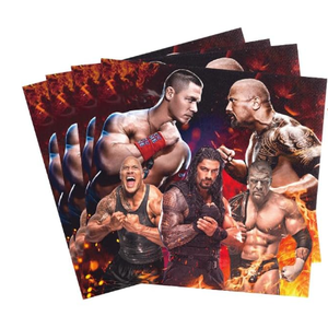 CHAMPBULL 41Pcs Wrestling Birthday Decorations Include 20 Plates, 20 Napkins and 1 Tablecover for Wrestling Birthday Party Supplies