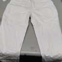 roswear Womens Capri Pants Trendy Mid Rise Skinny Stretchy Front Seam Denim Jeans (White, L)