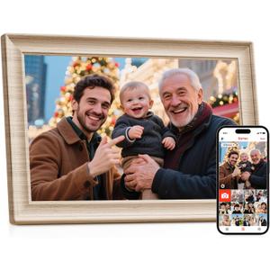 Frameo 10.1 Inch WiFi Digital Picture Frame, 1280x800 HD IPS Touch Screen Photo Frame Electronic, 32GB Storage, Auto-Rotate, Wall Mounted, Share Photos/Videos Instantly from Anywhere - White