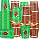 Norme 24 Pcs Football Cups Bulk Plastic 16 oz Reusable Cups Football Themed Birthday Party Supplies Decoration Party Sports Drinking Trumbers for Birthday Senior Night Dinnerware Team Event