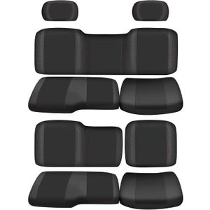 BORDAN UTV Seat Cover for Polaris Ranger Crew XP 1000 2017-2021, Heavy Duty 1680D Waterproof Seat Covers for UTV Polaris Ranger Crew 1000 Premium 2020-2025 Full Protection Outdoor (9 PCS) (Black)