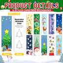 120 Pieces Christmas Bookmarks 10 Styles Double Sided Xmas Christmas Character Santa Snowman Book Markers for Students, Winter Holiday Page Marker Fun Christmas Gifts Party Favors