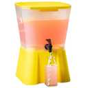 TableCraft 955 Beverage Dispenser, Polypropylene Plastic, Non-Insulated, 3-Gallon Capacity, 7" Faucet Clearance, Durable Build, Easy Dispensing, Yellow Color, Single Dispenser