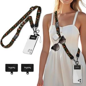 Icycay Phone Lanyard Crossbody, Plant Bookshelf Cell Phone Strap for Around The Neck Adjustable, Anti Theft Cute Lanyard for ID Holder Keys Accessories Travel Essential