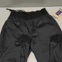 Cherokee Women's Scrub Jogger Pants Modern Classic Fit Mid Rise Bottom with 5 Pockets, Elastic Knit Waistband - WW115 (XX-Small Petite, Black)