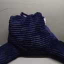 Nestl Reading Pillow with Shredded Memory Foam, Luxe Cut Plush Back Pillow for Sitting Up in Bed, Back and Arms Adjustable Support for Adult & Teens, Backrest Pillows with Washable Cover Navy Blue