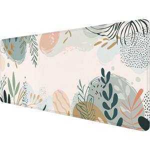 Abstract Boho Desk Mat Gaming Mouse Pad Green Pink XL Mouse Pad Large Mousepad Extended Laptop Keyboard Mat Gaming Desk Pad Mouse Mat Office Computer Keyboard Laptop Home 31.5"x11.8"