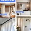 No Drilling Closet Rods for Hanging Clothes, Non Slip Tension Rod with Heavy Duty Clothes Hanging Rod, 17-28 Inches Adjustable Spring Closet Rod for Closet Wardrobe Bathroom Laundry RV, Black