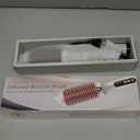 Infrared Bounce Brush, Heated Thermal Round Brush with Negative Ion Technology, 10 Heat Settings for Blowout Look with Hair Care Oil, Straightening & Curling, Suitable for All Hair Types, Cream White