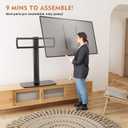 Universal Swivel TV Stand/Base Table Top Stand 40 to 86 inch TVs 110 Degree Swivel, 5 Level Height Adjustable, Heavy Duty Tempered Glass Base, Holds up 132lbs Screens, HT04B-003