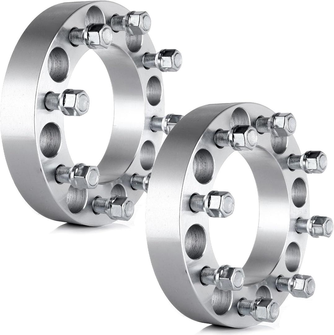 ECCPP 2PCS 8 Lug Wheel Spacers 1.5"inch 8x6.5 to 8x6.5 8x165.1mm 126.15mm 14x1.5 Fit for 2001-2006 for Chevrolet Silverado 1500 HD|2007-2010 for Chevrolet Silverado 2500 HD 3500 HD