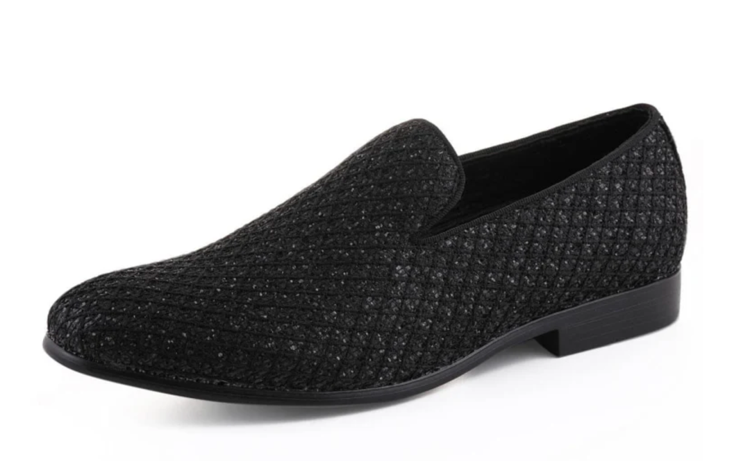 BOLANO SARLO GLITTER FORMAL LOAFERS, Size 12, Black