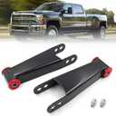 2-3" Rear Drop Lowering Shackle Suspension Kit Compatible with 2001-2010 Chevy Silverado & GMC Sierra 1500HD 2500HD 3500HD 2WD 4WD Leaf Spring Shackles Kit # 410730