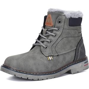Mishansha Boy's Girl's Winter Snow Boots Waterproof Kids Hiking Boots Cold Weather Outdoor Fur Lined Warm Walking Boot Shoes (7.5 Toddler, Grey)