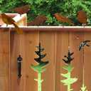 5PCS Rusty Metal Birds Decoration Bird Silhouette Statues Rusty Metal Yard Art Rustic Garden Outdoor Decor A