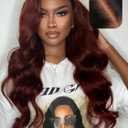 UNICE Bye Bye Knots 7x5 Pre Cut Lace Glueless Wig Reddish Brown Body Wave Wig Pre Bleached Invisible Knots Pre Everything Wig Human Hair Wig Pre Plucked 150% Density 20inch