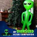 Zhanmai 3 Pieces 63 Inch Giant Inflatable Alien Blow up Jumbo Green Inflate Alien for Theme Birthday Party Favors Decorations Indoor Outdoor Photo Prep Halloween Easter Christmas Decorations