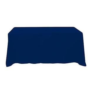 BRILLMAX 1 Pack Navy Blue Tablecloths for 1 Foot Rectangle Tables 90 x 132 Inch - 6ft Rectangular Bulk Linen Polyester Fabric Washable Cloth Cover for Wedding Reception Banquet Birthday Party