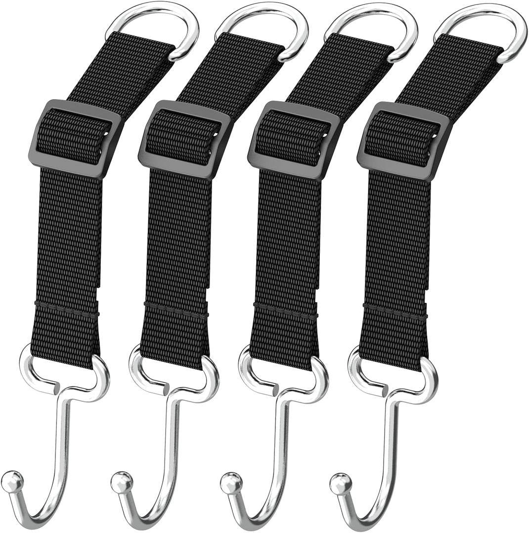 Car Headrest Hooks for Purse and Bags, Purse Holder for Car, Adjustable Back Seat Hanger, Metal Heavy Duty 100 lbs (D4)