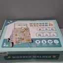 Baby Push Walker, Wooden Baby Walker with Wheels, Montessori Activity Center for 1 2 3 Years Old Boys Girls, Adjustable Speed & Height Push Toy for Toddler Learning to Walk, Gift for Kids Development (Multicolored)