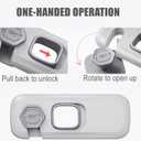 5 Pack Child Proof Refrigerator Lock, QYESWHSR Fridge Locks for Kids with Sticky Adhesive Pads, Child Safety Locks for Doors, RV Refrigerator, Oven Lock Child Safety Baby Cabinet Locks - Grey Updated