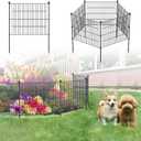 No Dig Fence Tall Garden Fence, 5 Panels Dog Fence Animal Barrier, Arched Flower Bed Edging Ornamental Wire Border for Yard Patio (5 Panels - 18 in(H) X 10 ft(L))
