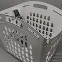 United Solutions Hands-Free Laundry Tote with Adjustable and Removable Strap, Easy to Carry Plastic Laundry Hamper with Ventilated Design, Lightweight, Large Capacity, White