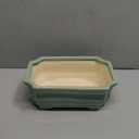 Bonsai Tree Pot 11.6 Inch - Ceramic Succulent Pots, Bonsai Planter for Indoor Outdoor, Decorative Plant Pot with Drainage Hole, Rectangular Flower Pot, Home Garden Decor, Garden Gifts, Green